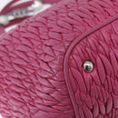 Miu Miu Matelasse Hand Bag Leather 2way Pink Gold Auth ka5923A-19
