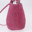 Miu Miu Matelasse Hand Bag Leather 2way Pink Gold Auth ka5923A-4