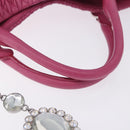 Miu Miu Matelasse Hand Bag Leather 2way Pink Gold Auth ka5923A-7