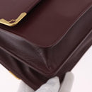 CARTIER Must Line Shoulder Bag Leather Bordeaux Gold Auth ka5924-12