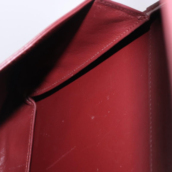 CARTIER Must Line Shoulder Bag Leather Bordeaux Gold Auth ka5924