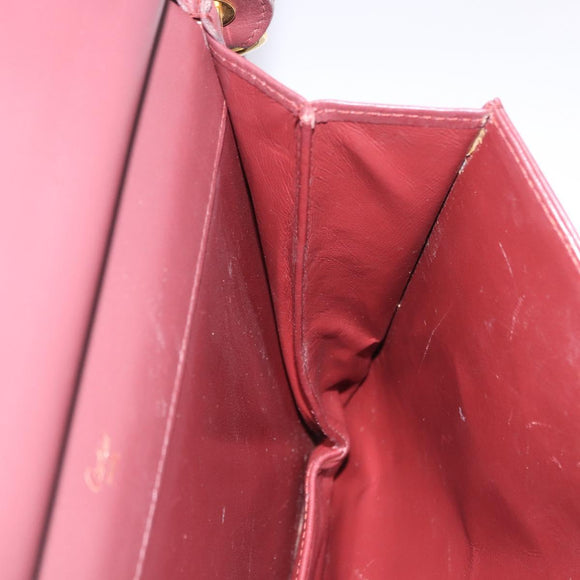 CARTIER Must Line Shoulder Bag Leather Bordeaux Gold Auth ka5924
