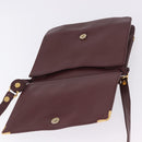 CARTIER Must Line Shoulder Bag Leather Bordeaux Gold Auth ka5924-20