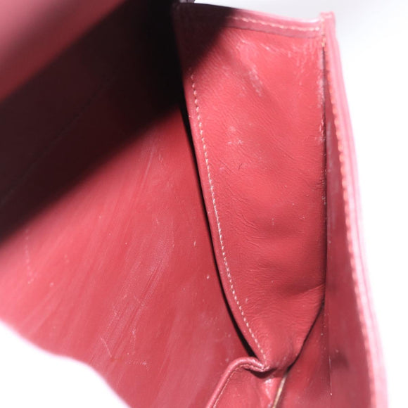 CARTIER Must Line Shoulder Bag Leather Bordeaux Gold Auth ka5924