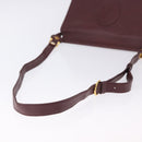 CARTIER Must Line Shoulder Bag Leather Bordeaux Gold Auth ka5924-7