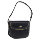 GUCCI Shoulder Bag Leather Black Gold Auth ka5927A-1