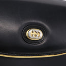 GUCCI Shoulder Bag Leather Black Gold Auth ka5927A-17