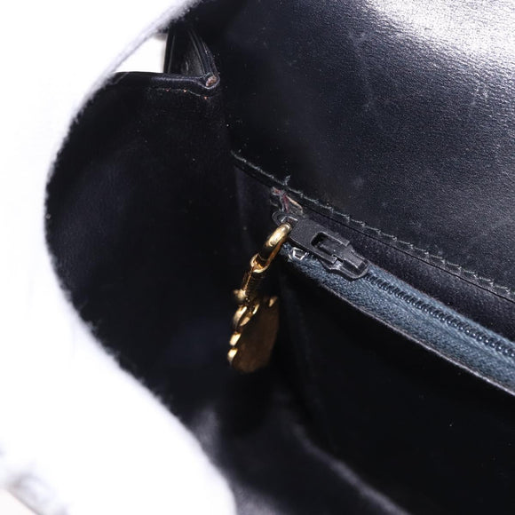 GUCCI Shoulder Bag Leather Black Gold Auth ka5927A