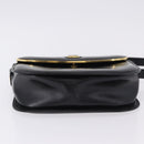 GUCCI Shoulder Bag Leather Black Gold Auth ka5927A-5