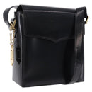 SAINT LAURENT Shoulder Bag Leather Black Gold Auth ka5928-1