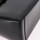 SAINT LAURENT Shoulder Bag Leather Black Gold Auth ka5928-10