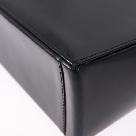 SAINT LAURENT Shoulder Bag Leather Black Gold Auth ka5928