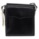 SAINT LAURENT Shoulder Bag Leather Black Gold Auth ka5928-2