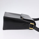 SAINT LAURENT Shoulder Bag Leather Black Gold Auth ka5928-4
