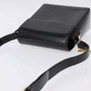 SAINT LAURENT Shoulder Bag Leather Black Gold Auth ka5928-6