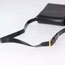 SAINT LAURENT Shoulder Bag Leather Black Gold Auth ka5928-7