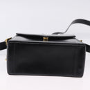 SAINT LAURENT Shoulder Bag Leather Black Gold Auth ka5928-9