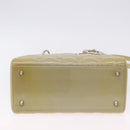 Christian Dior Canage Bag Patent leather 2way LIme Green Silver Auth ka5929A-5