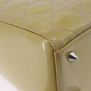 Christian Dior Canage Bag Patent leather 2way LIme Green Silver Auth ka5929A-15