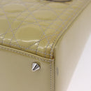 Christian Dior Canage Bag Patent leather 2way LIme Green Silver Auth ka5929A-16