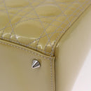 Christian Dior Canage Bag Patent leather 2way LIme Green Silver Auth ka5929A-18