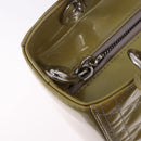Christian Dior Canage Bag Patent leather 2way LIme Green Silver Auth ka5929A-20