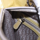Christian Dior Canage Bag Patent leather 2way LIme Green Silver Auth ka5929A-24