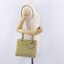Christian Dior Canage Bag Patent leather 2way LIme Green Silver Auth ka5929A-26