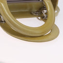 Christian Dior Canage Bag Patent leather 2way LIme Green Silver Auth ka5929A-8
