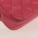 CHANEL Matelasse Chain Shoulder Bag Lamb Skin Pink Gold CC Auth ka592SAM-16