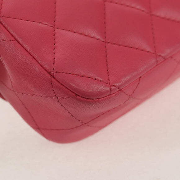 CHANEL Matelasse Chain Shoulder Bag Lamb Skin Pink Gold CC Auth ka592SAM