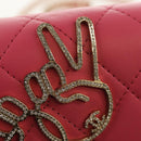 CHANEL Matelasse Chain Shoulder Bag Lamb Skin Pink Gold CC Auth ka592M-19