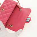 CHANEL Matelasse Chain Shoulder Bag Lamb Skin Pink Gold CC Auth ka592SAM-21