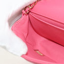 CHANEL Matelasse Chain Shoulder Bag Lamb Skin Pink Gold CC Auth ka592M-26