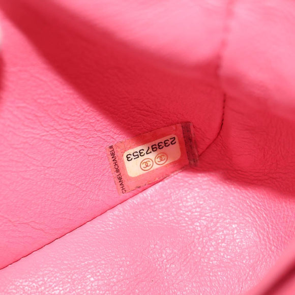 CHANEL Matelasse Chain Shoulder Bag Lamb Skin Pink Gold CC Auth ka592SAM
