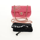 CHANEL Matelasse Chain Shoulder Bag Lamb Skin Pink Gold CC Auth ka592M-12