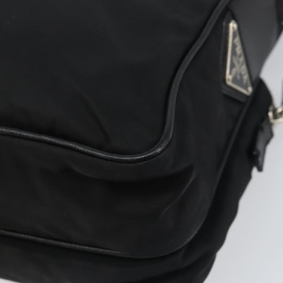 PRADA Shoulder Bag Nylon Black Silver Auth ka593