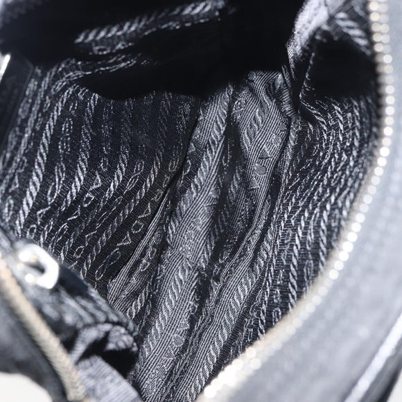 PRADA Shoulder Bag Nylon Black Silver Auth ka593