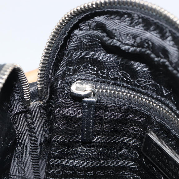 PRADA Shoulder Bag Nylon Black Silver Auth ka593