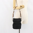 PRADA Shoulder Bag Nylon Black Silver Auth ka593-25