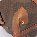 CELINE Macadam Canvas Boston Bag PVC Leather Brown Gold Auth ka5932-15