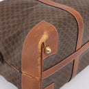 CELINE Macadam Canvas Boston Bag PVC Leather Brown Gold Auth ka5932-9