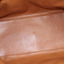 CELINE Macadam Canvas Boston Bag PVC Leather Brown Gold Auth ka5932-11