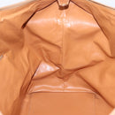 CELINE Macadam Canvas Boston Bag PVC Leather Brown Gold Auth ka5932-18