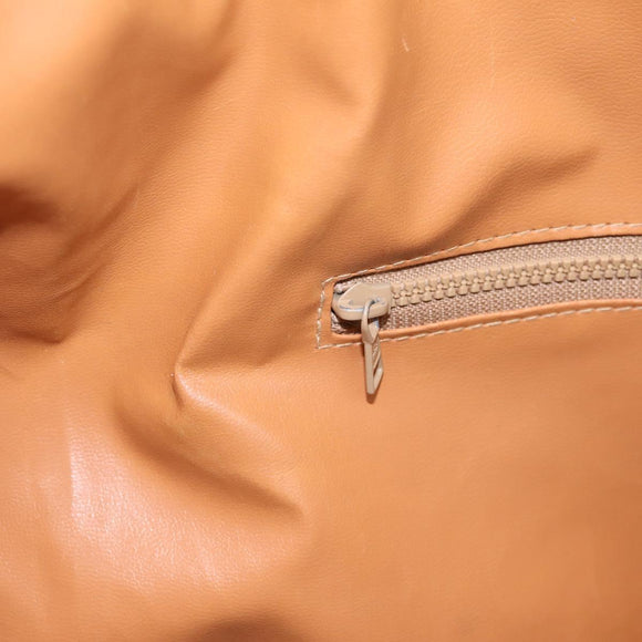 CELINE Macadam Canvas Boston Bag PVC Leather Brown Gold Auth ka5932