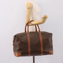 CELINE Macadam Canvas Boston Bag PVC Leather Brown Gold Auth ka5932-22