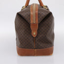 CELINE Macadam Canvas Boston Bag PVC Leather Brown Gold Auth ka5932-4