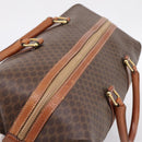 CELINE Macadam Canvas Boston Bag PVC Leather Brown Gold Auth ka5932-6