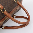 CELINE Macadam Canvas Boston Bag PVC Leather Brown Gold Auth ka5932-7