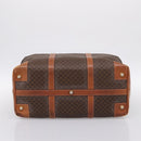CELINE Macadam Canvas Boston Bag PVC Leather Brown Gold Auth ka5932-5